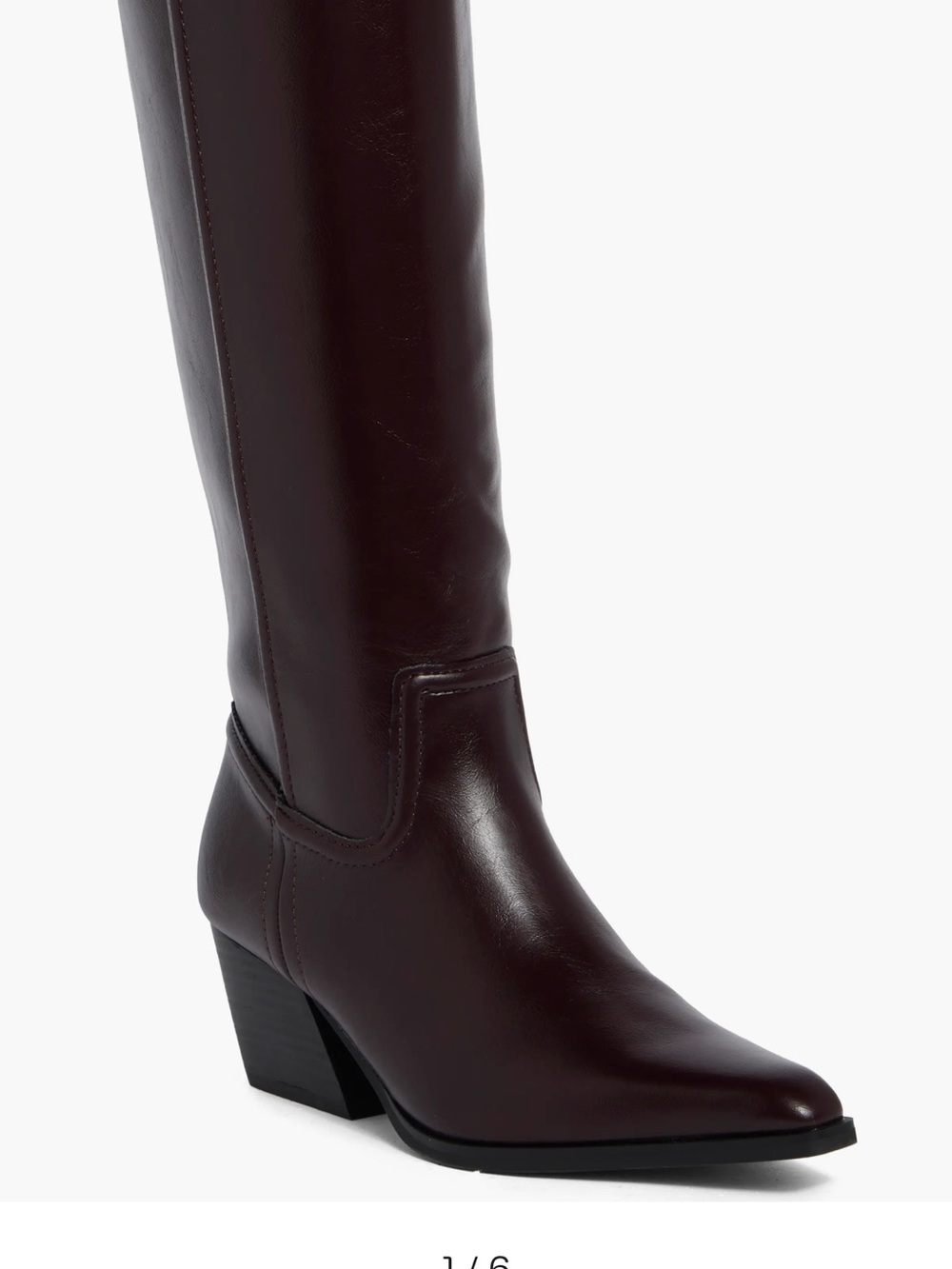 Steve Madden Women's Burgundy Leather Knee Boots